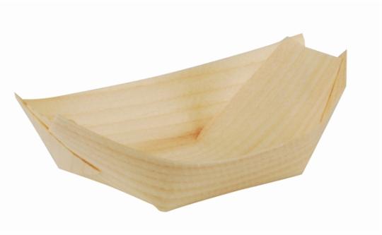 Papstar Fingerfood-Schale Schiffchen Holz 11x6,5cm 50ST 