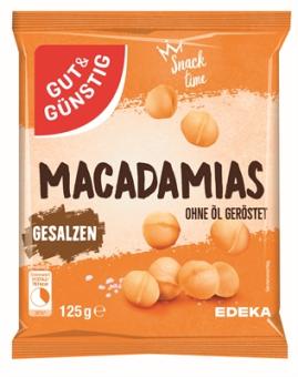 GUT+GÜNSTIG Macadamias geröstet gesalzen 125g 