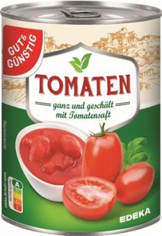 GUT+GÜNSTIG Tomaten ganze geschält in Tomatensaft 400g 