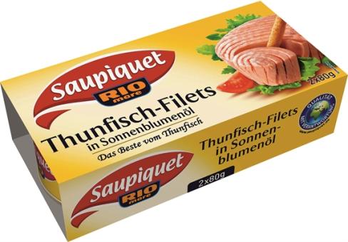 Saupiquet Thunfisch Filet in Sonnenblumenöl 2x80g 