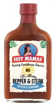 Hot Mamas Sunny Caribbean Sauce Pepper+Steak 195ml 