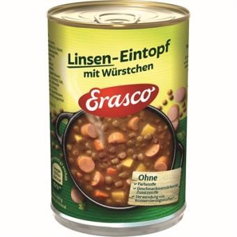 Erasco Linsen-Eintopf mit Würstchen 400g 