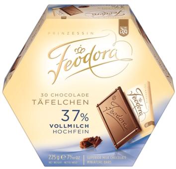 Feodora Chocolade-Täfelchen 37% Vollmilch 225g 