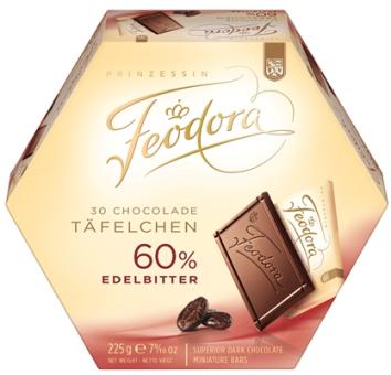 Feodora Chocolade-Täfelchen 60% Edelbitter 225g 