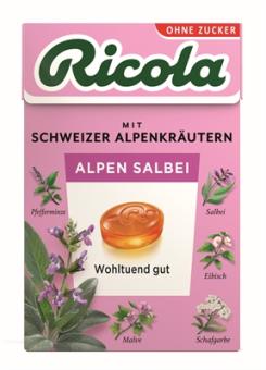 Ricola Alpen Salbei Hustenbonbons ohne Zucker 50g 