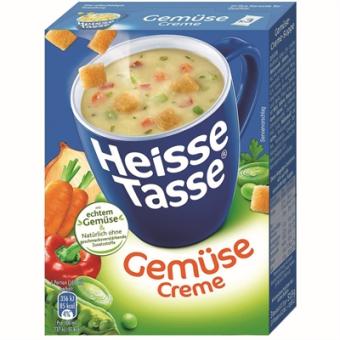 Heisse Tasse Gemüse-Creme-Suppe mit Croutons für 450ml 51,9g 