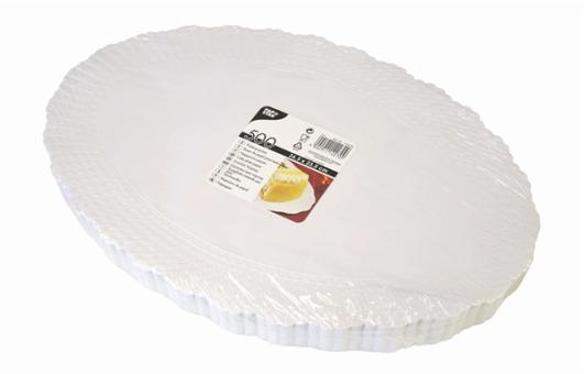 Papstar Plattenpapier oval weiß 36,5x23,5cm 500ST 