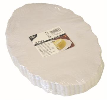 Papstar Plattenpapier oval weiß 18x29cm 500ST 