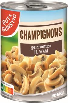 GUT+GÜNSTIG Champignons 3.Wahl geschnitten 290g 