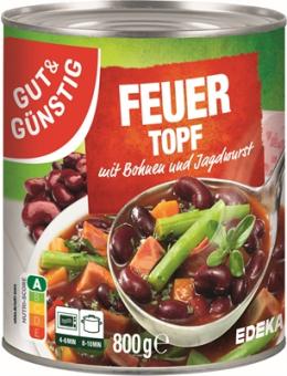 GUT+GÜNSTIG Feuertopf Bohneneintopf mit Fleischwurst 800g 