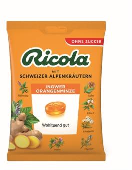 Ricola Ingwer-Orange-Minze ohne Zucker 75g 