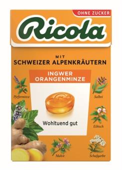 Ricola Ingwer-Orange-Minze ohne Zucker 50g 