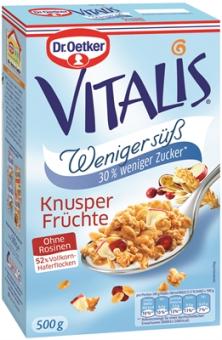 Dr.Oetker Vitalis Knusper Früchte weniger süß 500g 