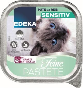 EDEKA Feine Pastete Sensitive mit Pute und Reis 100g 