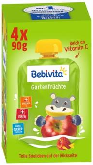 Bebivita Kinder Spaß Gartenfrüchte 1-3Jahre 4x90g 