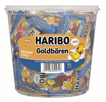 Haribo Gute-Nacht-Goldbären 100Minibeutel 1Runddose 1kg 