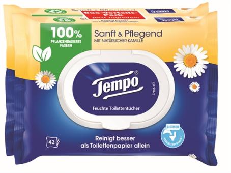 Tempo Sanft+Pflegend Toilettenpapier feucht Kamille 2x42BL 