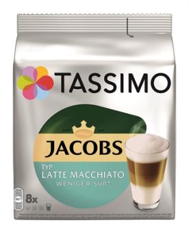 Tassimo Jacobs Kaffeekapseln Latte Macchiato Typ weniger süß 8+8ST 220g 