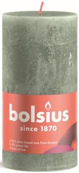 Bolsius Stumpkerze Rustic jadegrün 130x68mm 