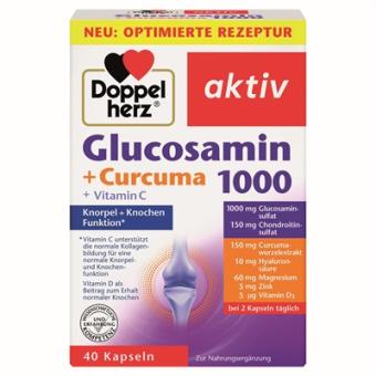 Doppelherz Glucosamin 1000+Curcuma+Vitamin C 40Kapseln 43,8g 