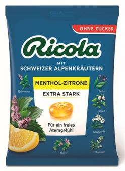 Ricola Menthol-Zitrone extra stark ohne Zucker 75g 