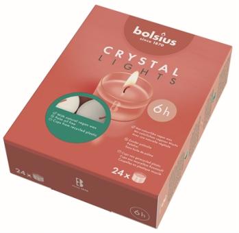 Bolsius Crystal Teelichte Brenndauer 6Std.weiß 24ST 