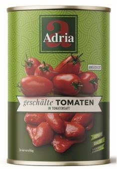 Adria Geschälte Tomaten in Tomatensaft 400g 