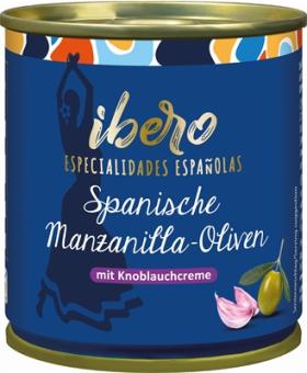 Ibero Manzanilla Oliven Knoblauch 200g 