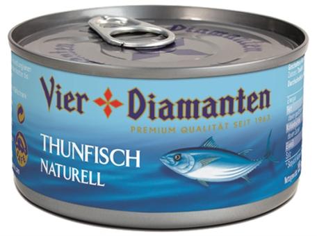 4 Diamanten Thunfischfilets naturell 195g 