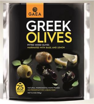 Gaea grüne Oliven ohne Stein Zitrone Basilikum 150g 
