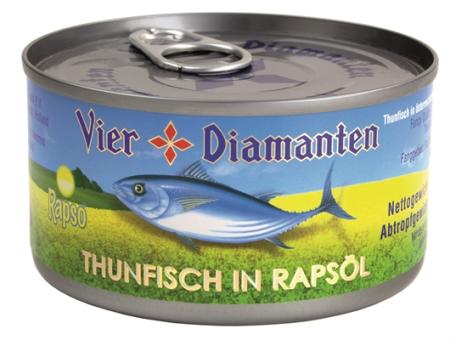 4 Diamanten Thunfischfilets in Rapso Rapsöl 195g 