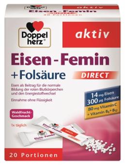 Doppelherz Eisen-Femin+Folsäure direct 20Portionsbeutel 22g 