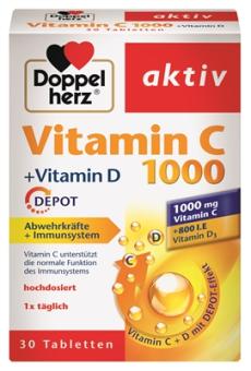 Doppelherz Vitamin C 1000+D3+Zink Depot 30Tabletten 42,9g 